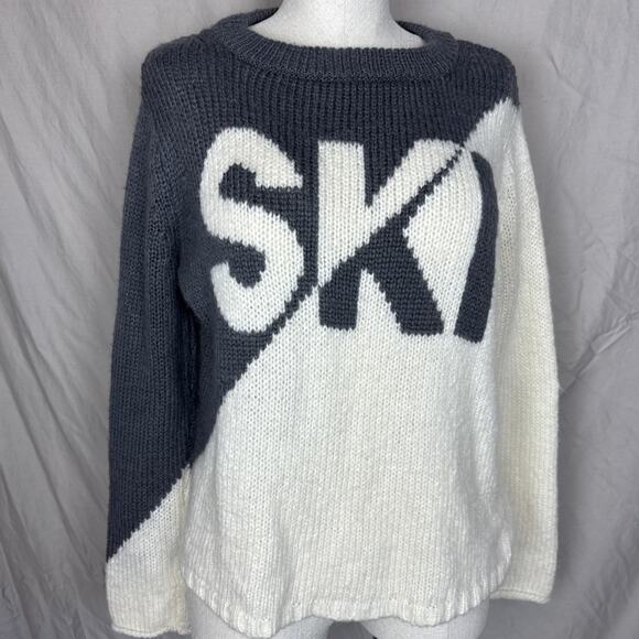 Wooden Ships "SKI" Womens SM/MED Mohair/Wool Blend Colorblock Sweater Pullover - Picture 12 of 15
